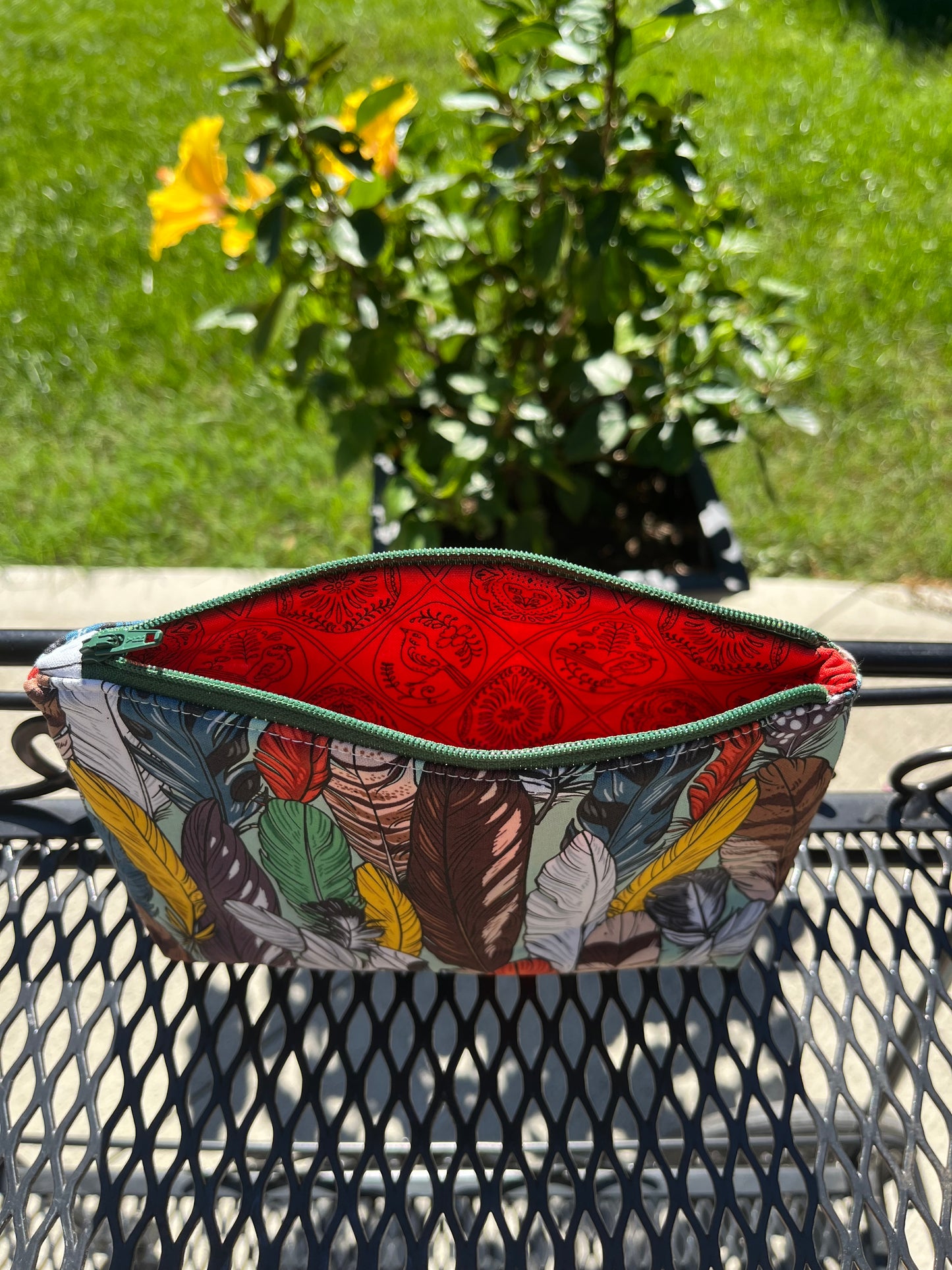 Ray Hauer Birds of a Feather Multicolor Feather Bag